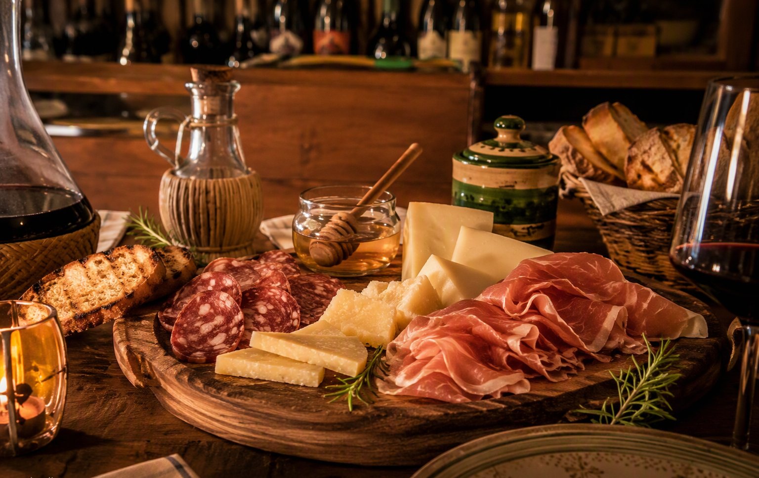 Il tagliere di salumi e formaggi con il miele